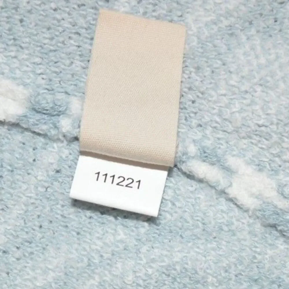 Soft Surroundings Open Front Cardigan Baby Blue Damask Oversized Sweater